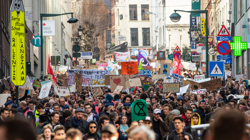 Strikers in Brussels.